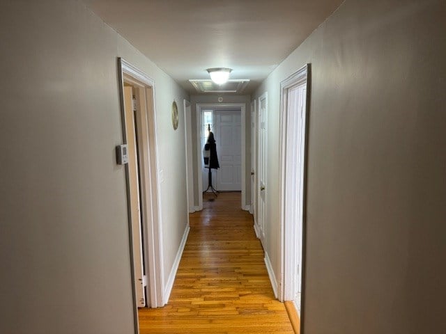 602 20th St, Tifton, GA 31794 - hall featuring light wood-style floors, attic access, and baseboards