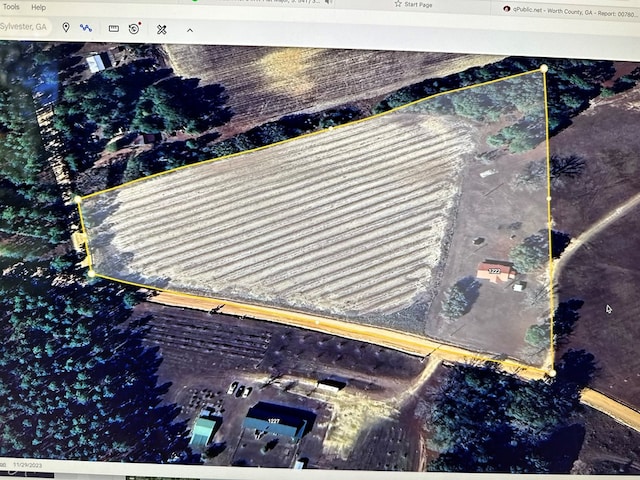 1222 Minton Rd, Sylvester, GA 31791 - aerial overview of property's location featuring property boundaries highlighted