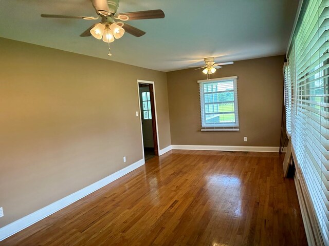 1222 Minton Rd, Sylvester, GA 31791 - spare room featuring a ceiling fan and wood finished floors