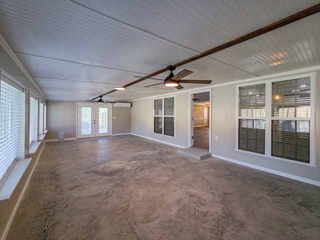 34 Alan Ln, Tifton, GA 31793 - unfurnished sunroom featuring french doors and a wall unit AC