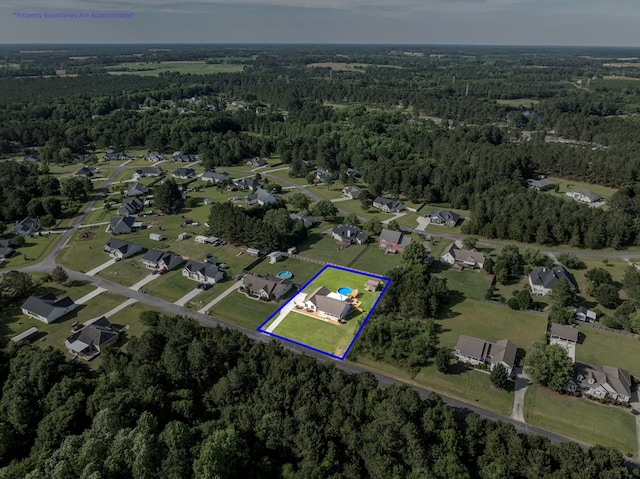 34 Alan Ln, Tifton, GA 31793 - aerial view of property's location with a heavily wooded area and property parcel outlined