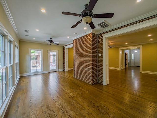 11 Fairway Dr, Tifton, GA 31793 - unfurnished living room featuring baseboards, a ceiling fan, recessed lighting, and wood finished floors