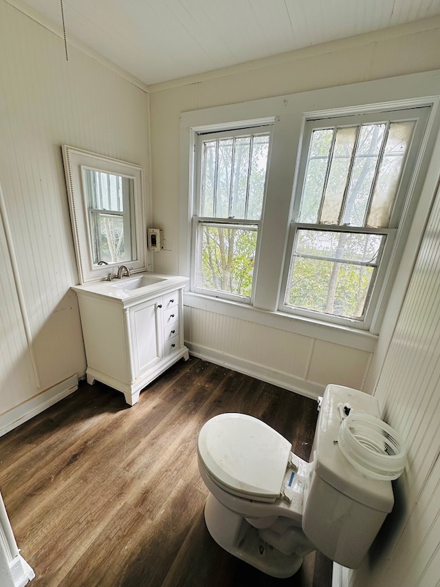 416 W 6th St, Tifton, GA 31794 - bathroom with vanity, toilet, and wood finished floors