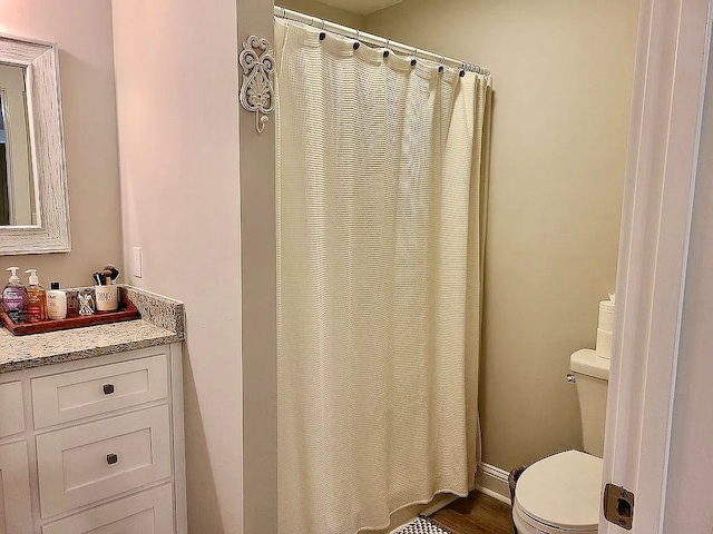 307 E Pinson St, Sylvester, GA 31791 - bathroom with vanity, toilet, and a shower with curtain