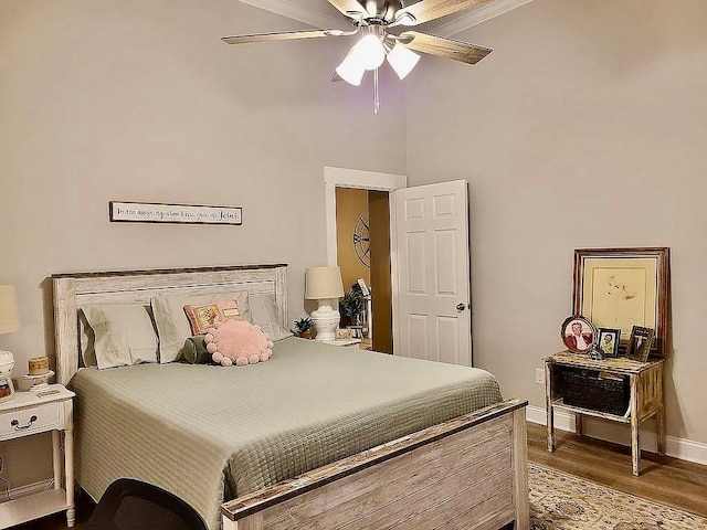 307 E Pinson St, Sylvester, GA 31791 - bedroom with baseboards, ceiling fan, and wood finished floors