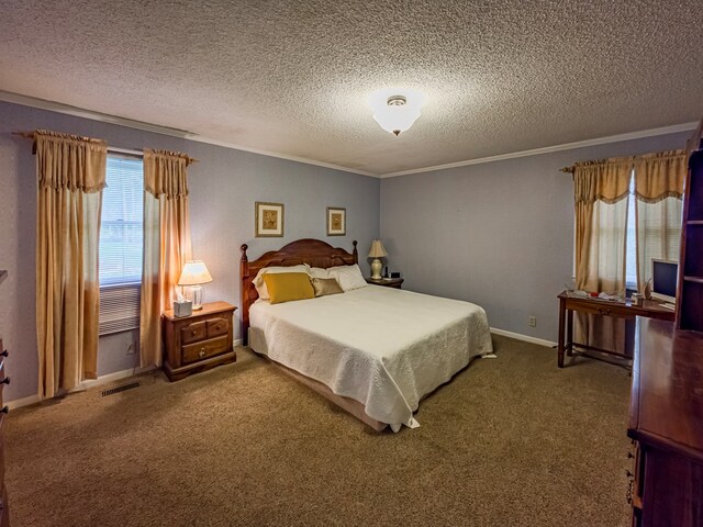 128 Airport Rd, Sylvester, GA 31791 - bedroom with ornamental molding, carpet, a textured ceiling, and baseboards