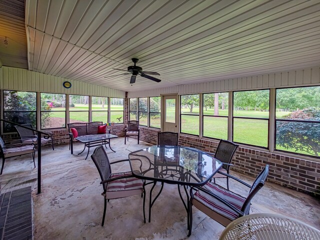 128 Airport Rd, Sylvester, GA 31791 - sunroom with ceiling fan and outdoor dining space