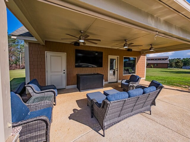 248 Gun Lake Loop, Tifton, GA 31794 - view of patio / terrace with ceiling fan and an outdoor living space