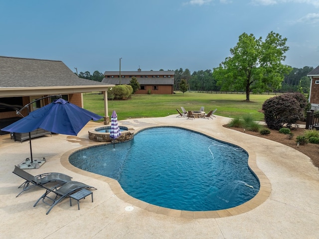248 Gun Lake Loop, Tifton, GA 31794 - view of pool featuring a fire pit, a patio area, and a pool with connected hot tub