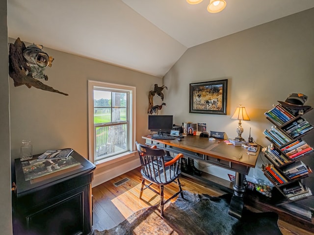 248 Gun Lake Loop, Tifton, GA 31794 - office area with hardwood / wood-style flooring and lofted ceiling