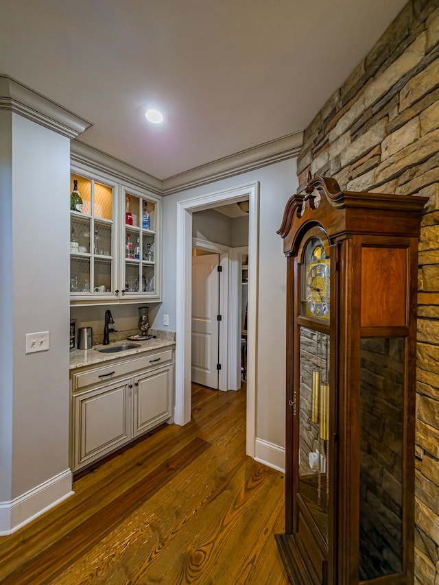 248 Gun Lake Loop, Tifton, GA 31794 - corridor with a sink and dark wood-type flooring