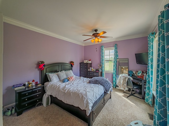 248 Gun Lake Loop, Tifton, GA 31794 - carpeted bedroom with ornamental molding, ceiling fan, and an office area