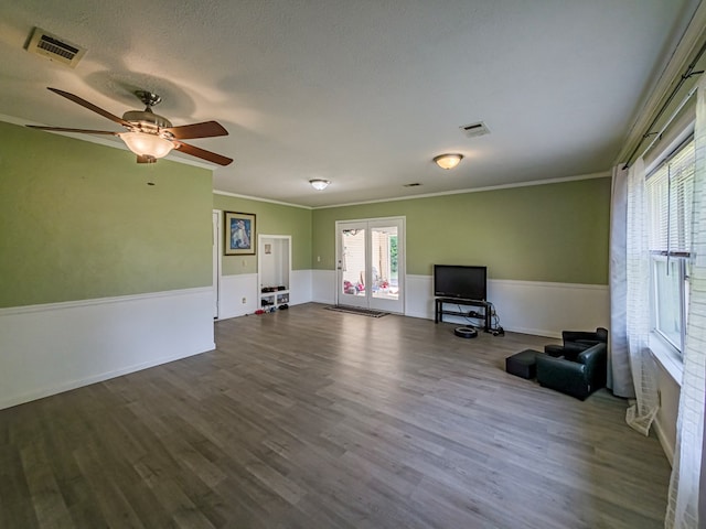 86 Owen Medford Rd, Lenox, GA 31637 - living room featuring crown molding, dark wood finished floors, and visible vents
