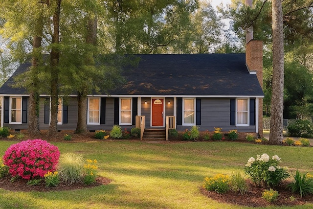 2211 Greenoch Ave, Albany, GA 31721 - view of front of property featuring a front yard, a chimney, and crawl space