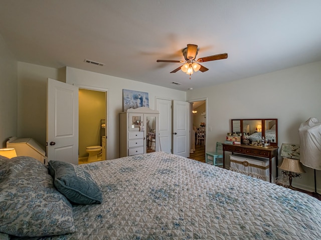 127 Carol Cir, Fitzgerald, GA 31750 - bedroom featuring a ceiling fan and ensuite bath