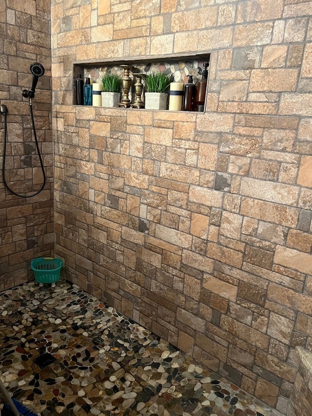 interior details with tiled shower