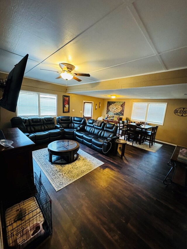 106 Pendley St, Sylvester, GA 31791 - living area with wood finished floors and a ceiling fan
