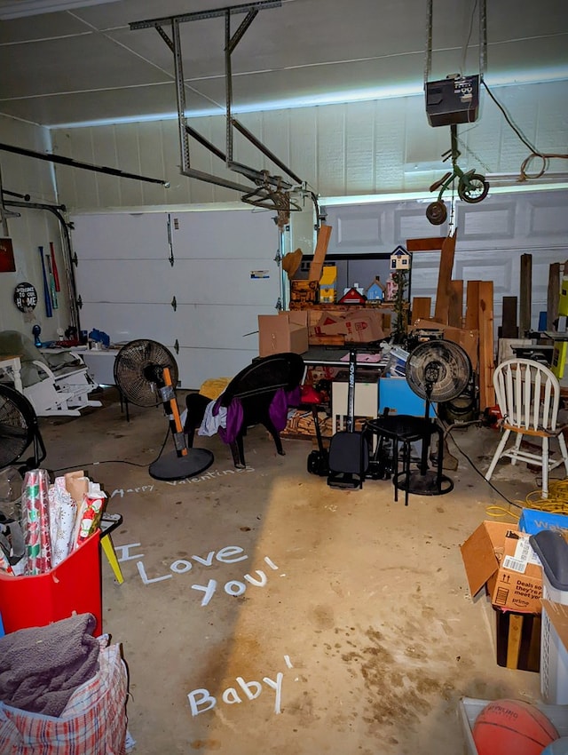 garage featuring a garage door opener