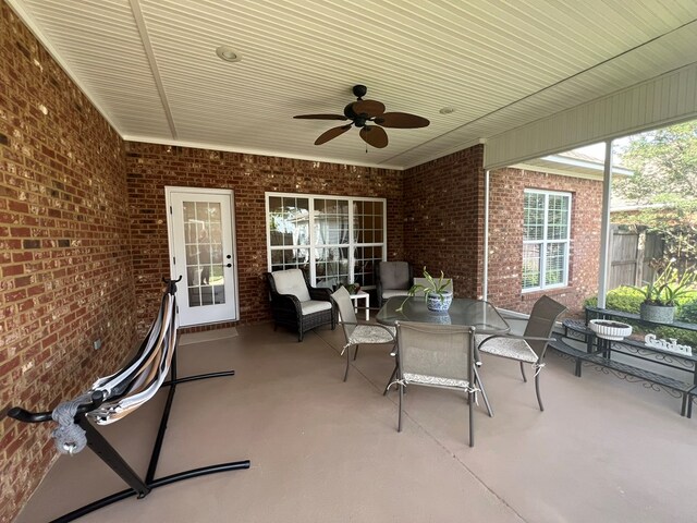 219 Cypress Ridge Rd, Tifton, GA 31794 - view of patio / terrace featuring ceiling fan and outdoor dining space