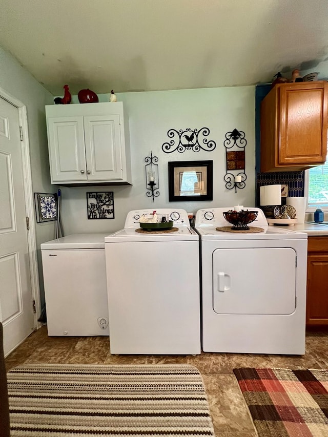 116 Branch Dr, Fitzgerald, GA 31750 - washroom with cabinet space and washing machine and clothes dryer