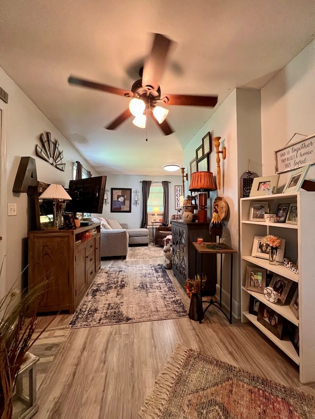 116 Branch Dr, Fitzgerald, GA 31750 - living area with wood finished floors and ceiling fan