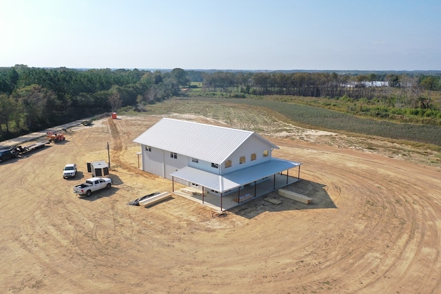 aerial view with a rural view