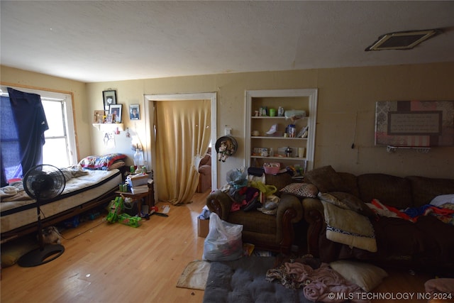 living room with light wood-type flooring