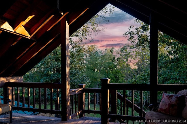 view of deck at dusk