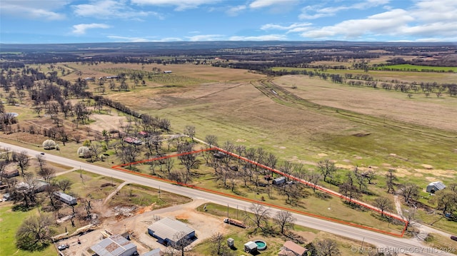 bird's eye view with a rural view