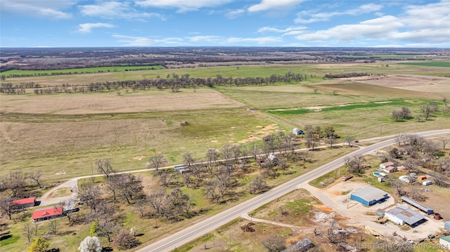 bird's eye view with a rural view