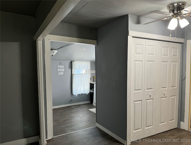 hallway featuring dark hardwood / wood-style floors