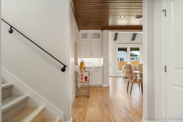 interior space with light hardwood / wood-style flooring