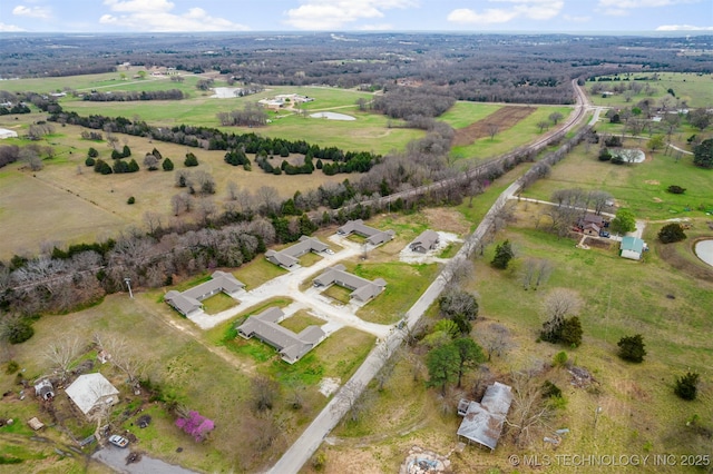 bird's eye view with a rural view