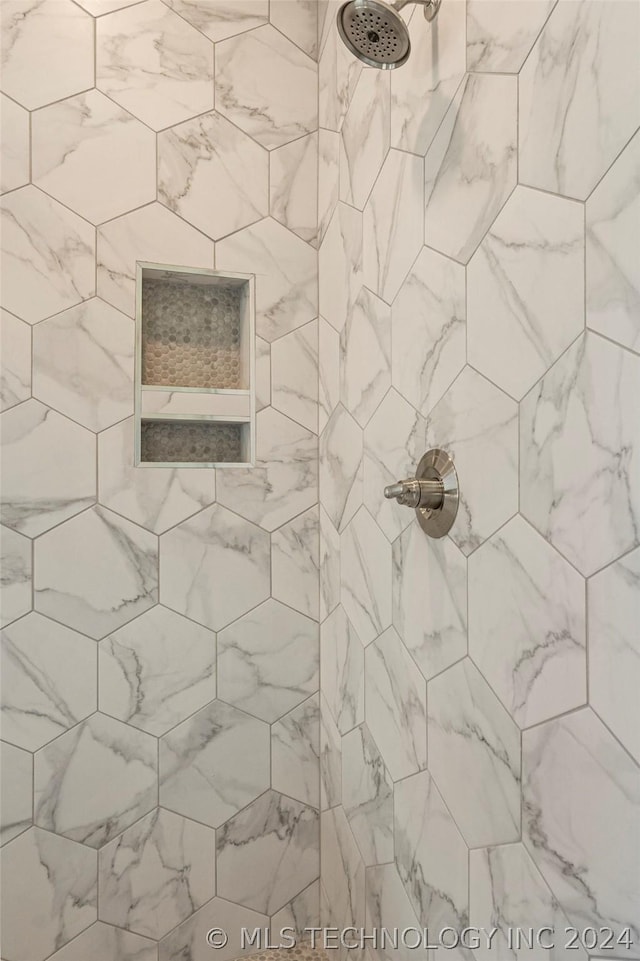 room details featuring a tile shower