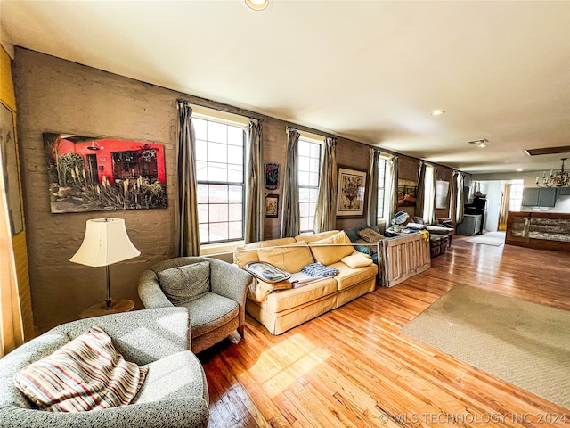 living room featuring light hardwood / wood-style floors