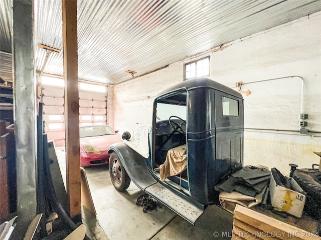 view of garage