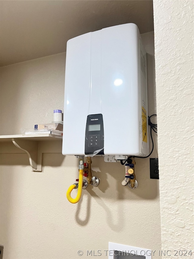 room details featuring tankless water heater