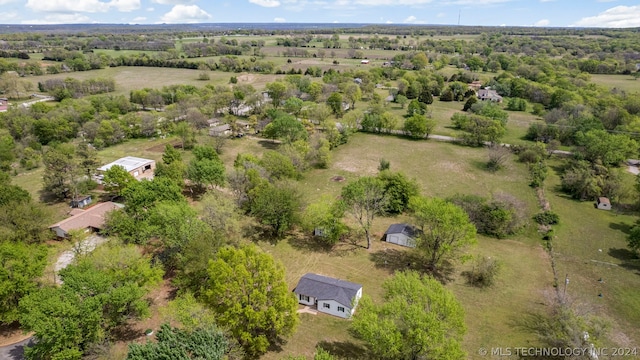 drone / aerial view with a rural view