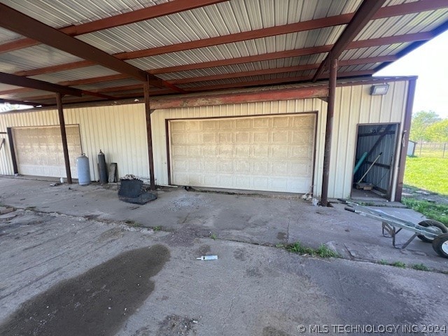 view of garage