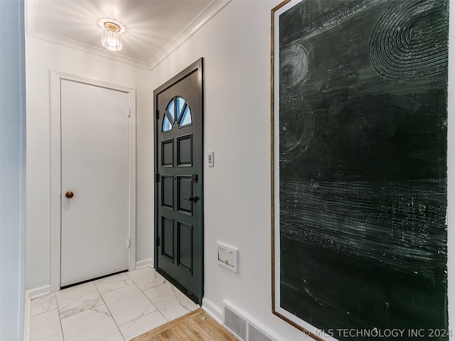 entryway with light tile flooring