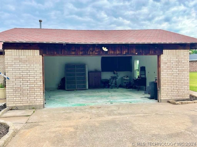 view of garage