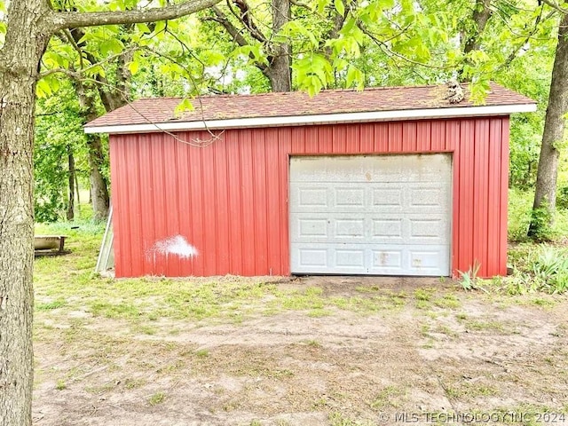 view of garage