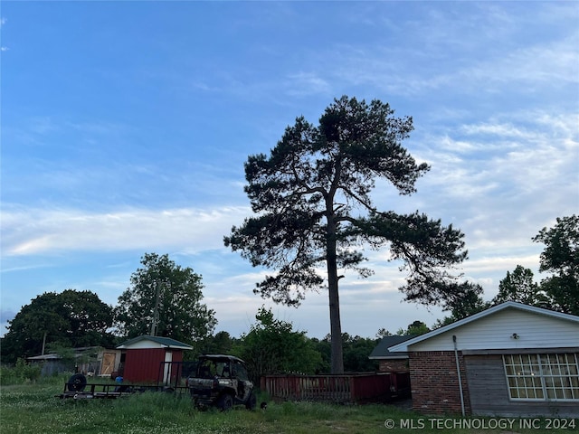 view of yard featuring a deck