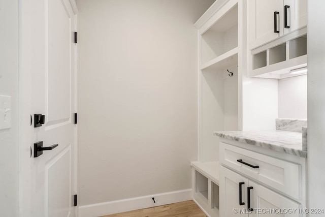 mudroom featuring light hardwood / wood-style floors