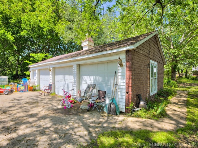 view of garage