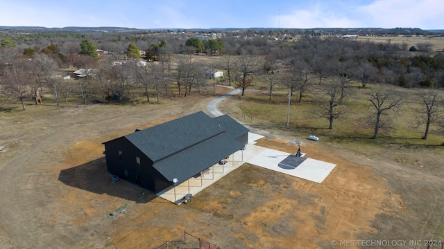 aerial view with a rural view