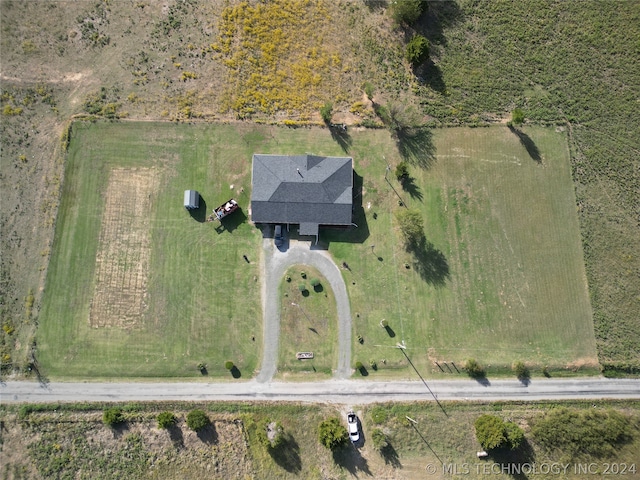 aerial view featuring a rural view