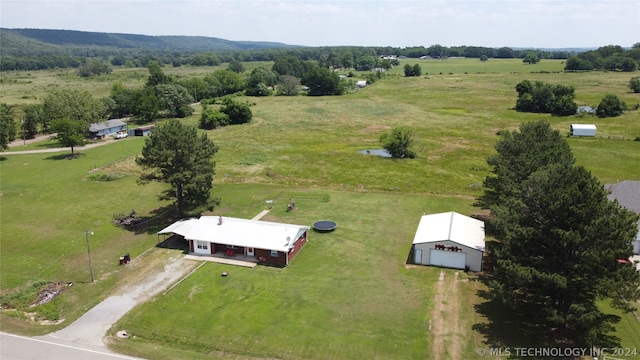 drone / aerial view featuring a rural view