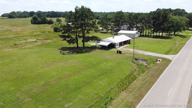 bird's eye view with a rural view