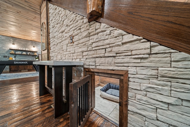 hall featuring dark hardwood / wood-style flooring